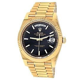 Rolex Day-Date 18k Yellow Gold President Automatic Black Men's Watch 228238