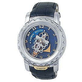 Ulysse Nardin Freak 18k White Gold Blue Leather Manual Blue Men's Watch 020-88