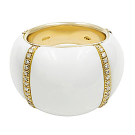 18K Yellow Gold Ceramic Diamond Ring
