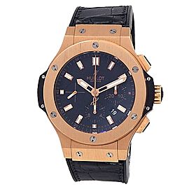 Hublot Big Bang 18k Rose Gold Leather Automatic Black Men's Watch