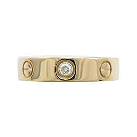 Cartier 18K Pink Gold & 0.02ct Diamond Mini Love Ring Size 4.5