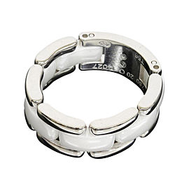Chanel 18K White Gold Ultra Band White Ceramic Ring