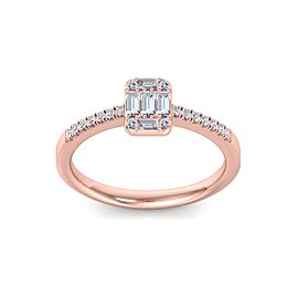GLAM ® Baguette Diamond Ring In 14K Gold with 0.66ct White Diamonds