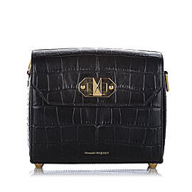 Alexander McQueen Alex 21.5 Box Embossed Leather Shoulder Bag