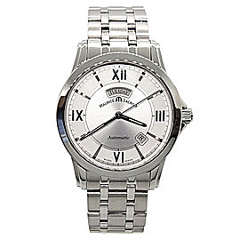 Maurice Lacroix Pontos PT 6058 Stainless Steel Silver Dial Day Date Automatic 39mm Mens Watch
