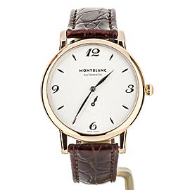 MONTBLANC STAR CLASSIQUE 18K ROSE GOLD 39MM ON STRAP COMPLETE SET REF: 107076