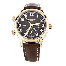PATEK PHILIPPE CALATRAVA PILOT TRAVEL TIME 37.5MM ROSE GOLD FULL SET REF: 7234r
