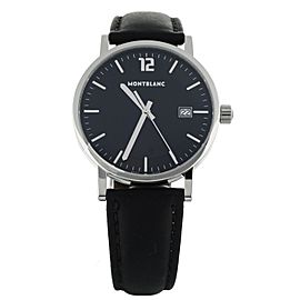 Montblanc Tradition Quartz Black Dial Stainless Steel on Calf Strap 40mm