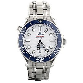 Omega Seamaster 300m Tokyo White Dial Blue Bezel 42mm 52230422004001 Full Set