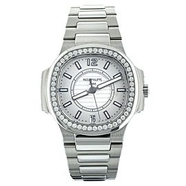 Patek Philippe Nautilus Stainless Steel Silver Dial Diamond Bezel 32mm 7008/1A