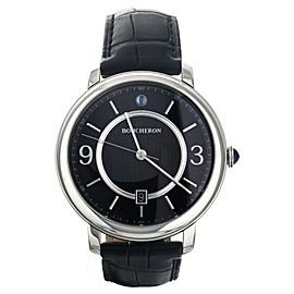 Bucheron Epure Stainless Steel Black Dial Alligator Automatic 42mm WA021204