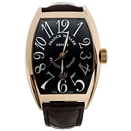 Franck Muller Cintrée Curvex Rose Gold Black Dial Alligator 43x60 MM
