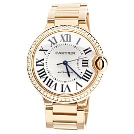 Cartier Ballon Bleu Rose Gold Factory Diamond Bezel on Bracelet 36mm