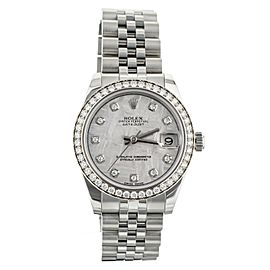 Rolex Datejust Stainless Steel Factory Meteorite Dial Diamond Bezel 31mm M178384