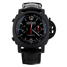 Panerai Luminor 1950 Flyback Ceramic Black Dial Alligator 44MM PAM01298 Full Set