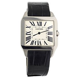 Cartier Santos Dumont White Gold Black Alligator Manual Watch Only