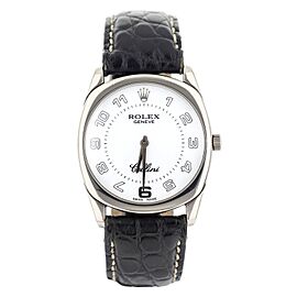 Rolex Cellini Danaos White Dial White Gold Alligator Manual