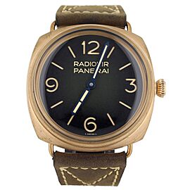 Panerai Radiomir Bronzo Green Dial Bronze Case Brown Strap Manual 47MM