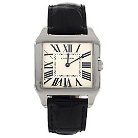 Cartier Santos Dumont 18K White Gold Black Strap Automatic 30MM
