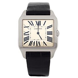 Cartier Santos Dumont White Gold Black Alligator Manual