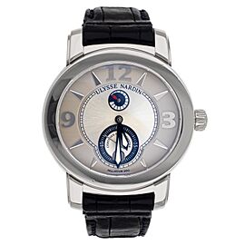 Ulysse Nardin Macho Paladium White Gold Alligator Silver Dial Watch