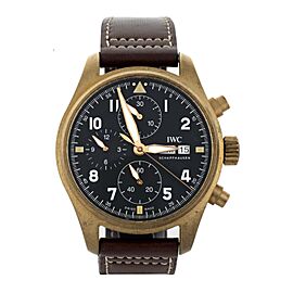 IWC Pilot Chronograph Spitfire Green Dial Bronze Case Watch