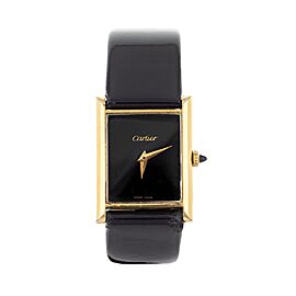 Cartier Tank Vintage Plated Gold Black Dial Quartz