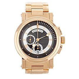 Breguet Marine Chronograph Black Dial Rose Gold Bracelet