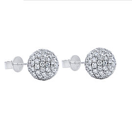 Ball 18K White Gold Diamond Earrings