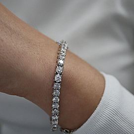 14K White Gold Diamond Bracelet