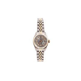 Rolex Datejust 18K Yellow Gold and Stainless Steel with Silver Diamond Dial 26mm Womens Watch