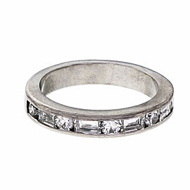 Diamond Wedding Band Round & Emerald Cut Diamonds Platinum