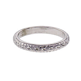 Vintage 1925 Wedding Band Ring 20k White Gold Size 12.5 Detailed