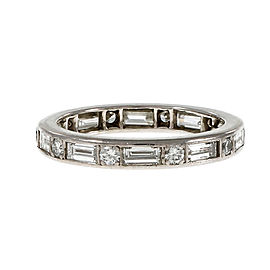Estate Tiffany & Co Baguette Round Diamond Eternity Band Ring