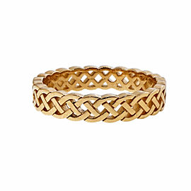 Peter Suchy Celtic Woven Open Cut Out 14K Yellow Gold Wedding Band Ring Size 6.5