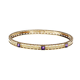 Vintage 14k Yellow Gold Amethyst Bangle