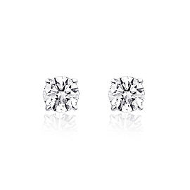 14K White Gold Diamond Solitaire Stud Earrings