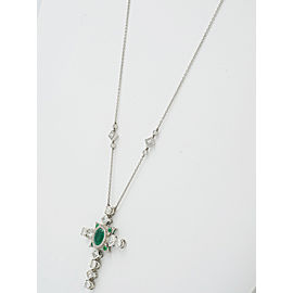 Platinum Emerald, Diamond Necklace