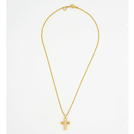 Bulgari 18K Yellow Gold Cross On Chain Necklace