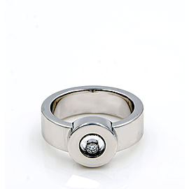 Chopard Happy 18K White Gold with Floating Diamond Ring Size 6.5