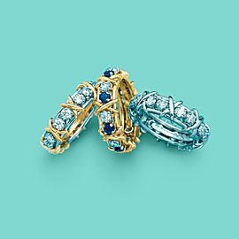 Yellow Gold Diamond, Sapphire Ring Size 4.75