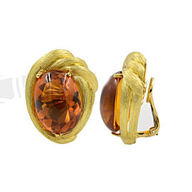 Henry Dunay 18K Yellow Gold with Amber Earrings