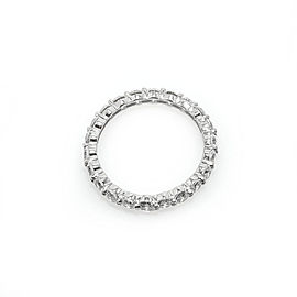 14K White Gold 1.25 CT F VVS Round Diamond Eternity Band Ring 4.1 Grams Size 5