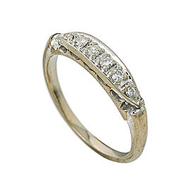 Antique 14K White Gold Diamond Women's Band Ring 2.0 Grams Size 5.5