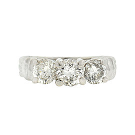 Platinum 3 Stone Diamond Engagement Ring Approx 1.65 TCW