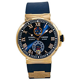 Ulysse Nardin Marine Chronograph 1186-126 Mens Automatic Blue Dial Box&Paper43mm