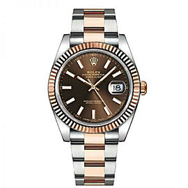 Rolex Datejust 126331 Everose Gold New July 2021 Chocolate Watch 41mm