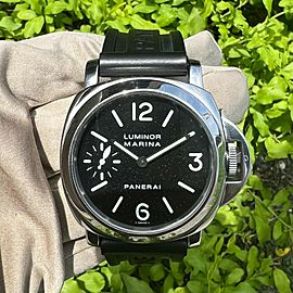 Panerai Black Dial Luminor Marina Stainless Steel Watch