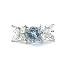 Tiffany & Co Aquamarine & Diamond Ring Platinum 950 VICTORIA COLLECTION 2.32Ct