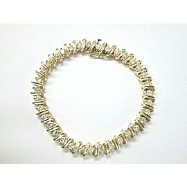 Natural Round Diamond Tennis Bracelet 14Kt Yellow Gold 5.00Ct 7.25"